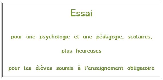 Un livre électronique gratuit qui vous offre une information professionnelle expérimentée et indépendante, facile à lire. Vous avez accès à plus d’une cinquantaine de thèmes reliés entre eux ; ce sont les sujets les plus abordés par les parents et élèves qui nous consultent depuis 1986.